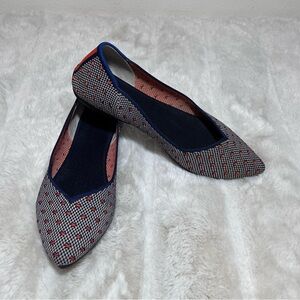 Rothy's The Point Orange Dot Knit Ballet Flats Stylish Shoes Women’s US Size 8